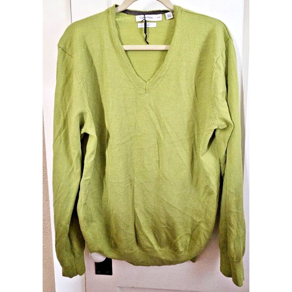 Calvin Klein Men Sz XL Sweater Italian Yarn Merino Wool Acrylic blend pullover